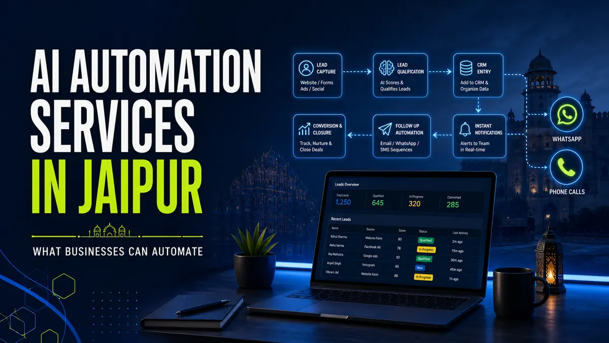 AI automation workflow dashboard for Jaipur businesses