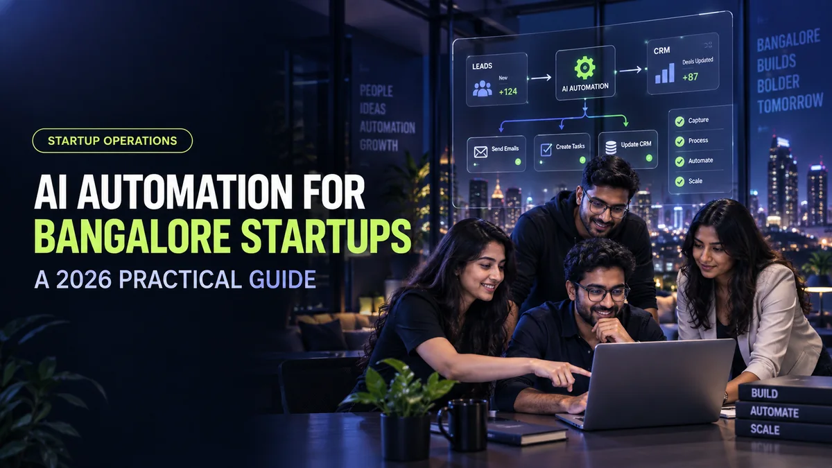 AI automation workflow dashboard for Bangalore startup operations