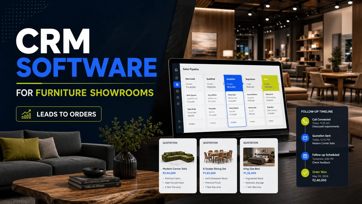 CRM software workflow for a furniture showroom