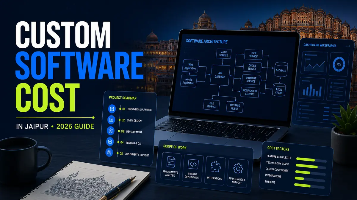 Custom software product planning on a laptop in Jaipur